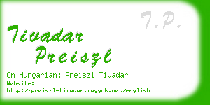 tivadar preiszl business card